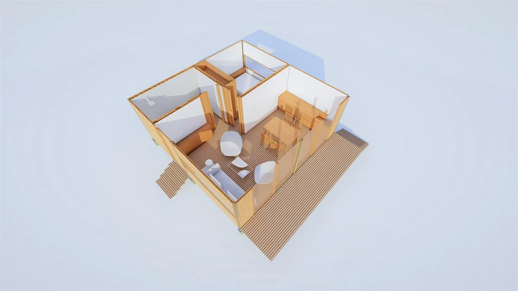 Tiny House Studio 6 by 6 interior plan