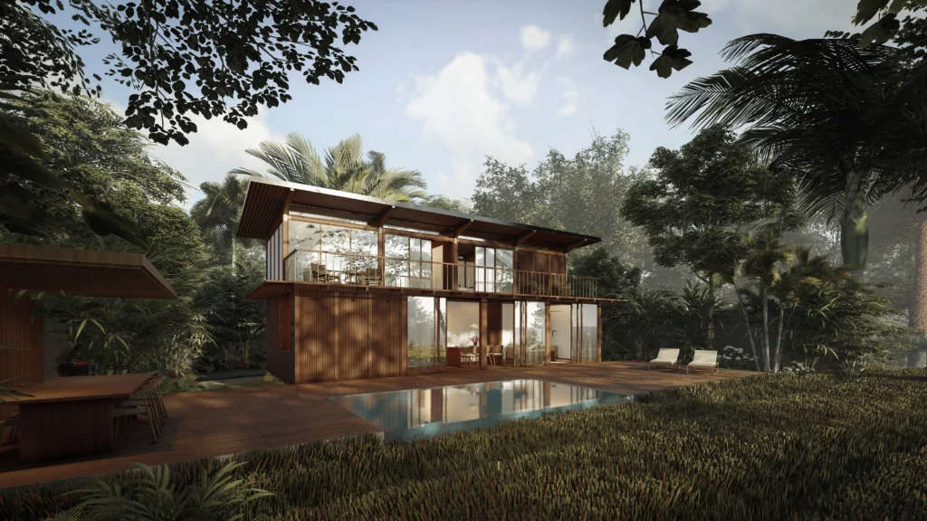 Residential 2-Storey Modular Home, A superb 2-storey unit, sustainable living experience on tropical indoor and outdoor living based on our intelligent modular prefab system.