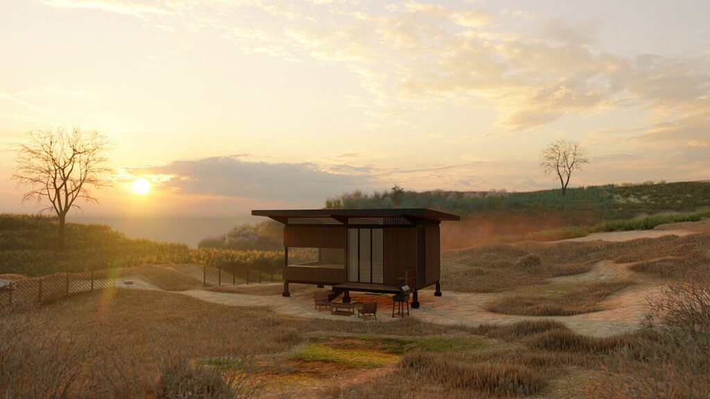 tiny house stilted above the ground